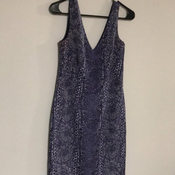 Tory Burch Purple Floral V Neck Sleeveless Sheath Knee Length Work Party size 4 - Picture 5 of 10